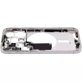 Mid-Frame Housing With Power And Volume Button Compatible For iPhone 15 Pro (US Version) (Used OEM Pull: Grade C) (White Titanium)