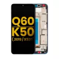 LCD Assembly With Frame Compatible For LG Q60 (Single Card Version) / K50 (2019 / X520) (Refurbished) (Moroccan Blue)