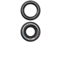 Back Camera Lens With Bracket & Bezel Compatible For iPhone 16 / 16 Plus (Black) (2 Piece Set) (Premium)