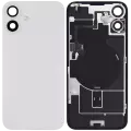 Back Glass With Steel Plate With Wireless NFC Charging MagSafe Magnet & Flashlight Flex Compatible For iPhone 16 Plus (Used OEM Pull: Grade A) (White)