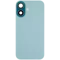 Back Glass With Steel Plate With Wireless NFC Charging MagSafe Magnet & Flashlight Flex Compatible For iPhone 16 (Used OEM Pull: Grade A) (Teal)