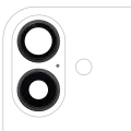 Back Camera Lens With Bracket & Bezel Compatible For iPhone 16 / 16 Plus (Black) (2 Piece Set) (Premium)