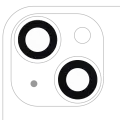 Back Camera Lens (Glass Only) With Adhesive Compatible For iPhone 14 / 14 Plus / 15 / 15 Plus (2 Piece Set) (10 Pack) (Real Sapphire) (Premium)