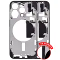 Mid-Frame Housing With Power And Volume Button Compatible For iPhone 15 Pro (US Version) (Aftermarket Plus) (Black Titanium)