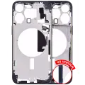 Mid-Frame Housing With Power And Volume Button Compatible For iPhone 15 Pro Max (US Version) (Aftermarket Plus) (Blue Titanium)