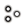 Back Camera Lens With Bracket & Bezel Compatible For iPhone 12 Pro Max (3 Piece Set) (Aftermarket Plus) (Silver)