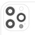 Back Camera Lens With Bracket & Bezel Compatible For iPhone 12 Pro Max (3 Piece Set) (Aftermarket Plus) (Silver)