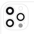 Back Camera Lens (Glass Only) With Adhesive Compatible For iPhone 12 Pro Max (3 Piece Set) (Real Sapphire / Premium)