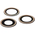 Back Camera Lens (Glass Only) With Adhesive Compatible For iPhone 12 Pro Max (3 Piece Set) (Real Sapphire / Premium)