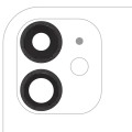 Back Camera Lens With Bracket  & Bezel Compatible For iPhone  11 ( 2 Piece) (Aftermarket Plus) (Black)