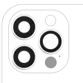 Back Camera Lens With Bracket & Bezel Compatible For iPhone 12 Pro (3 Piece Set) (Real Sapphire / Premium)(Silver)