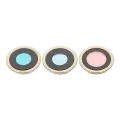 Back Camera Lens With Bracket & Bezel Compatible For iPhone 12 Pro (3 Piece Set) (Real Sapphire / Premium) (Gold)