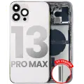 Back Housing W/ Small Components Pre-Installed Compatible For iPhone 13 Pro Max (US Version) (Used OEM Pull: Grade C) (Silver)