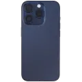 Back Housing W/ Small Pre-Installed Compatible For iPhone 15 Pro (US Version) (Used OEM Pull: Grade A) (Blue Titanium)