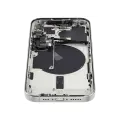 Back Housing W/ Small Pre-Installed Compatible For iPhone 15 Pro (US Version) (Used OEM Pull: Grade A) (White Titanium)