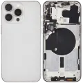 Back Housing W/ Small Pre-Installed Compatible For iPhone 15 Pro Max (US Version) (Used OEM Pull: Grade A) (White Titanium)
