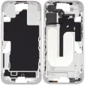 Mid-Frame Housing With Power And Volume Button Compatible For iPhone 16 (US Version) (Used OEM Pull: Grade A) (White)