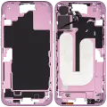 Mid-Frame Housing With Power And Volume Button Compatible For iPhone 16 Plus (US Version) (Used OEM Pull: Grade A) (Pink)