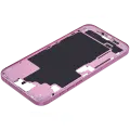 Mid-Frame Housing With Power And Volume Button Compatible For iPhone 16 Plus (US Version) (Used OEM Pull: Grade A) (Pink)