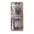 Inner OLED Assembly With Frame Compatible For Samsung Galaxy Z Flip 4 5G (US & International) (Used OEM Pull: Grade A) (Pink Gold)