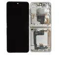 Inner OLED Assembly With Frame Compatible For Samsung Galaxy Z Flip 4 5G (US & International) (Used OEM Pull: Grade A) (White)