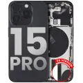 Back Housing W/ Small Pre-Installed Compatible For iPhone 15 Pro (US Version) (Used OEM Pull: Grade A) (Black Titanium)