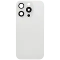 Back Glass With Steel Plate With MagSafe Magnet Pre-Installed Compatible For iPhone 15 Pro (No Logo) (White Titanium)