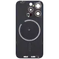 Back Glass With Steel Plate With MagSafe Magnet Pre-Installed Compatible For iPhone 15 Pro (No Logo) (White Titanium)