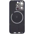 Back Glass With Steel Plate With MagSafe Magnet Pre-Installed Compatible For iPhone 15 Pro (No Logo) (Natural Titanium)