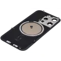 Back Glass With Steel Plate With MagSafe Magnet Pre-Installed Compatible For iPhone 15 Pro (No Logo) (Black Titanium)