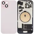 Back Glass With Steel Plate With MagSafe Magnet Pre-Installed Compatible For iPhone 15 (No Logo) (Pink)
