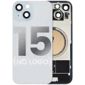 Back Glass With Steel Plate With MagSafe Magnet Pre-Installed Compatible For iPhone 15 (No Logo) (Blue)
