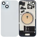 Back Glass With Steel Plate With MagSafe Magnet Pre-Installed Compatible For iPhone 15 (No Logo) (Blue)