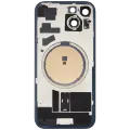 Back Glass With Steel Plate With MagSafe Magnet Pre-Installed Compatible For iPhone 15 (No Logo) (Black)