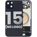 Back Glass With Steel Plate With MagSafe Magnet Pre-Installed Compatible For iPhone 15 (No Logo) (Black)