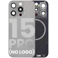 Back Glass With Steel Plate With MagSafe Magnet Pre-Installed Compatible For iPhone 15 Pro (No Logo) (Natural Titanium)