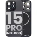 Back Glass With Steel Plate With MagSafe Magnet Pre-Installed Compatible For iPhone 15 Pro (No Logo) (Black Titanium)