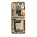 Inner OLED Assembly With Frame Compatible For Samsung Galaxy Z Flip 4 5G (US & International) (Used OEM Pull: Grade B/C) (Gold)