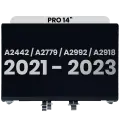 Complete LCD Display Assembly For MacBook Pro 14" (A2442 / Late 2021) / (A2779 / Late 2023 ) / (A2992 / Late 2023) / (A2918 / Late 2023) (Used OEM Pull: Grade A) (Silver)