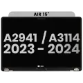 Complete LCD Display Assembly For MacBook Air 15" (A2941 / Mid 2023) / Air 15" (A3114 / Mid 2024) (Used OEM Pull: Grade A) (Silver)
