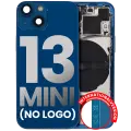 Back Housing W/ Small Components Pre-Installed Compatible For iPhone 13 Mini (International Version) (No Logo) (Aftermarket Plus) (Blue)