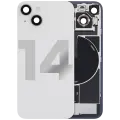 Back Glass With Steel Plate With Wireless NFC Charging MagSafe Magnet & Flashlight Flex Compatible For iPhone 14 (Used OEM Pull: Grade A) (Starlight)