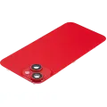 Back Glass With Steel Plate With Wireless NFC Charging MagSafe Magnet & Flashlight Flex Compatible For iPhone 14 (Used OEM Pull: Grade A) (Red)