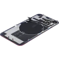 Back Glass With Steel Plate With Wireless NFC Charging MagSafe Magnet & Flashlight Flex Compatible For iPhone 14 (Used OEM Pull: Grade A) (Red)