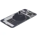 Back Glass With Steel Plate With Wireless NFC Charging MagSafe Magnet & Flashlight Flex Compatible For iPhone 14 Plus (Used OEM Pull: Grade A) (Starlight)