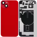 Back Glass With Steel Plate With Wireless NFC Charging MagSafe Magnet & Flashlight Flex Compatible For iPhone 14 Plus (Used OEM Pull: Grade A) (Red)