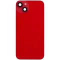 Back Glass With Steel Plate With Wireless NFC Charging MagSafe Magnet & Flashlight Flex Compatible For iPhone 14 Plus (Used OEM Pull: Grade A) (Red)
