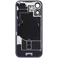 Back Glass With Steel Plate With Wireless NFC Charging MagSafe Magnet & Flashlight Flex Compatible For iPhone 16 (Used OEM Pull: Grade B) (Black)