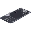 Back Glass With Steel Plate With Wireless NFC Charging MagSafe Magnet & Flashlight Flex Compatible For iPhone 16 (Used OEM Pull: Grade B) (Black)