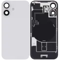 Back Glass With Steel Plate With Wireless NFC Charging MagSafe Magnet & Flashlight Flex Compatible For iPhone 16 (Used OEM Pull: Grade B) (White)